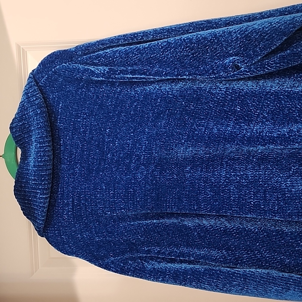Antthony Timeless Textures blue cardigan  super soft chenille cardigan 1x/2x - Picture 7 of 8
